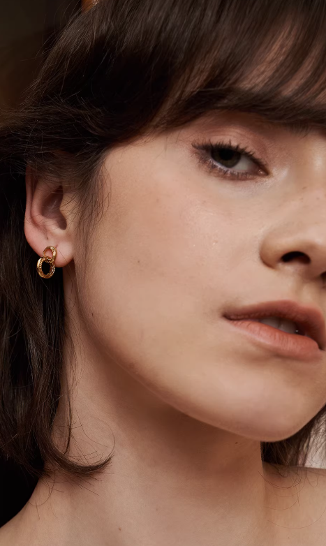 Oval Harmony Double Loop Earrings