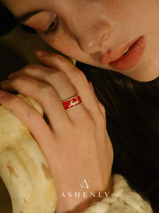 Enamel Prairie Red Pony Ring